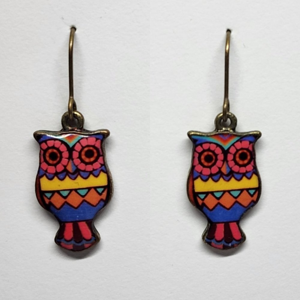 Multicolor Owl Earrings